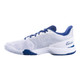 Babolat Jet Tere Men's Shoe in White/Estate Blue in sizes 6.5-13.  Side View