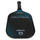 The Omega Evolution Extreme X  Paddle by Engage Pickleball  features the Extreme X name on the front, and solid black background accented by a gradient pattern of dots. Elongated 16.5" shape, in 13mm or 16mm core thickness options.