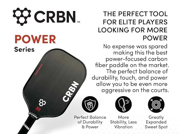 CRBN-3X Power Series Carbon Fiber Pickleball Paddle | Fast, Free