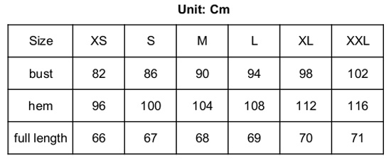 AvaLee by Selkirk Crossover Open-Back Tank Size Chart