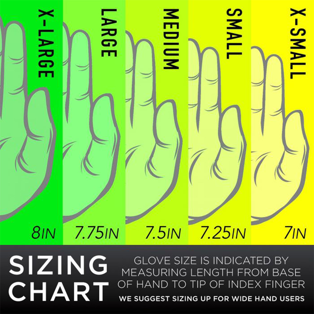 Franklin Performance Glove size chart