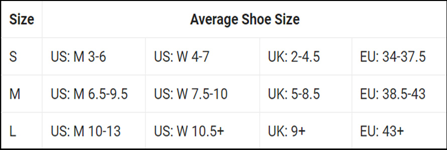 OS1st Br4 Bunion Relief Sock Size Chart