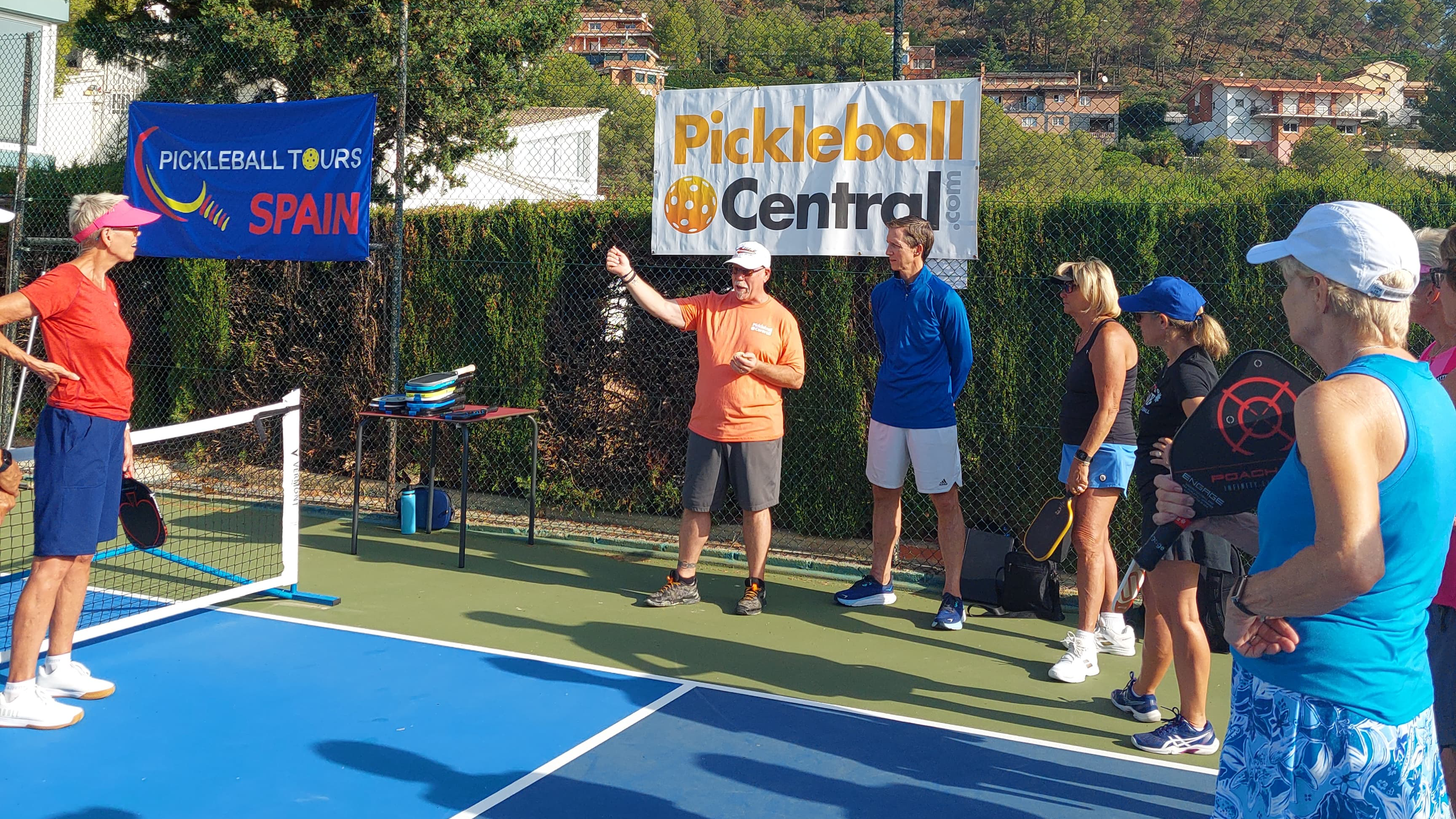 Pickleball players on court in Europe