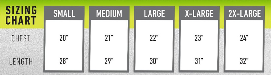 Franklin polo size chart