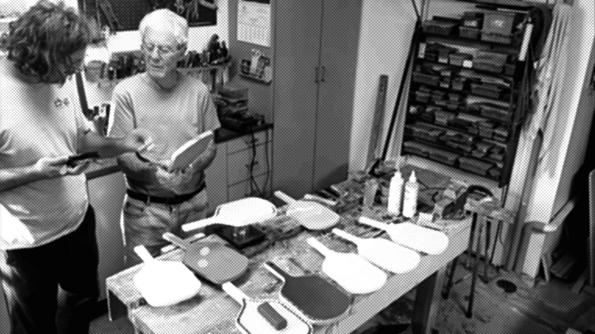 Six Zero Founder, Dale Young, and his father in their backyard workshop