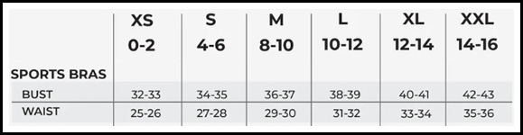 ELEVEN by Venus Williams women's size chart