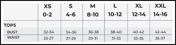 ELEVEN by Venus Williams women's size chart