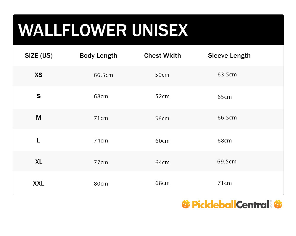 Wallflower crewneck sweatshirt size chart 