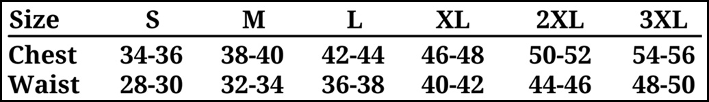 Men's size chart