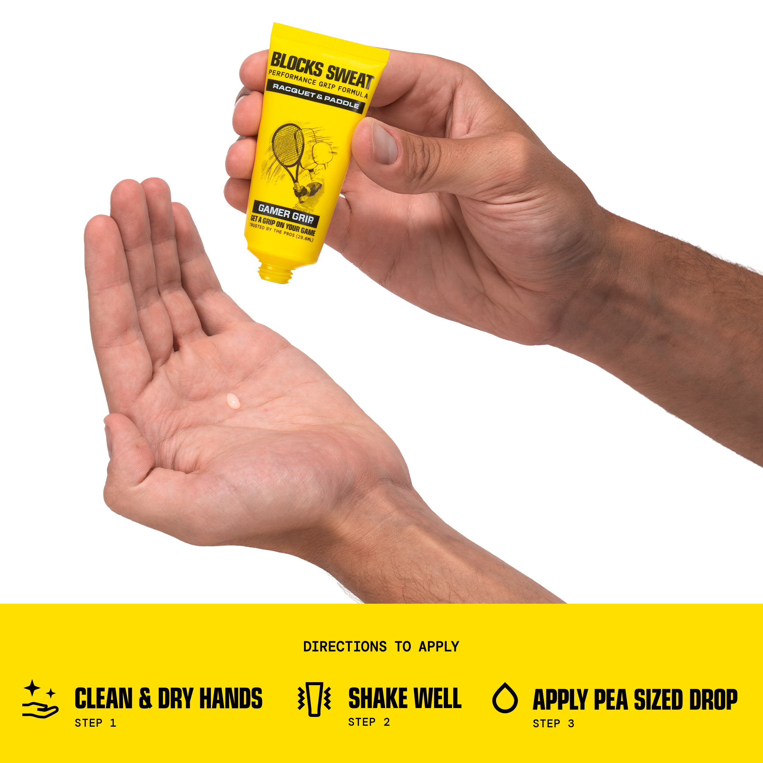 Gamer Grip racquet and paddle performance grip formula.