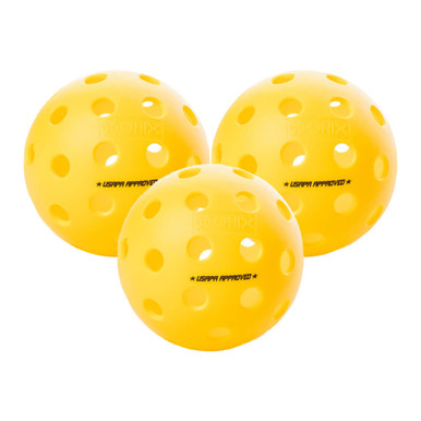 ONIX Fuse G2 outdoor pickleballs, yellow three pack