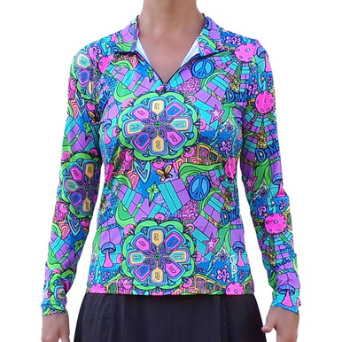 ウェア ballaholic Long Tee- PICK UP PLAYGROUND- Pickleball Bella Women's Groovy Quarter Zip Long Sleeve Shirt