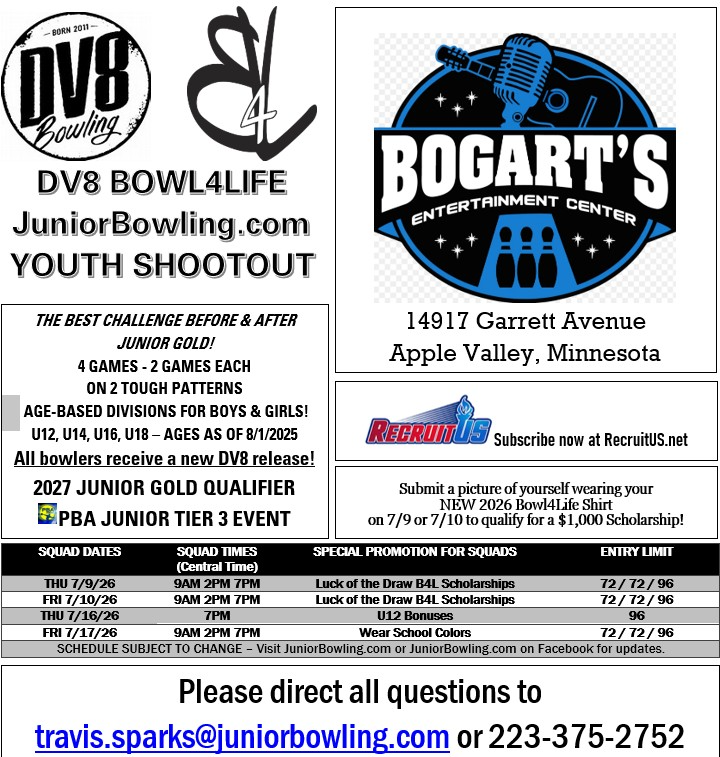 2026 DV8 Bowl4Life JuniorBowling.com Youth Shootout