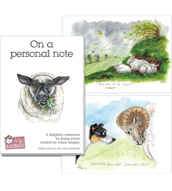 Alison's Animals Notecard Gift Wallets - Sheep Designs
