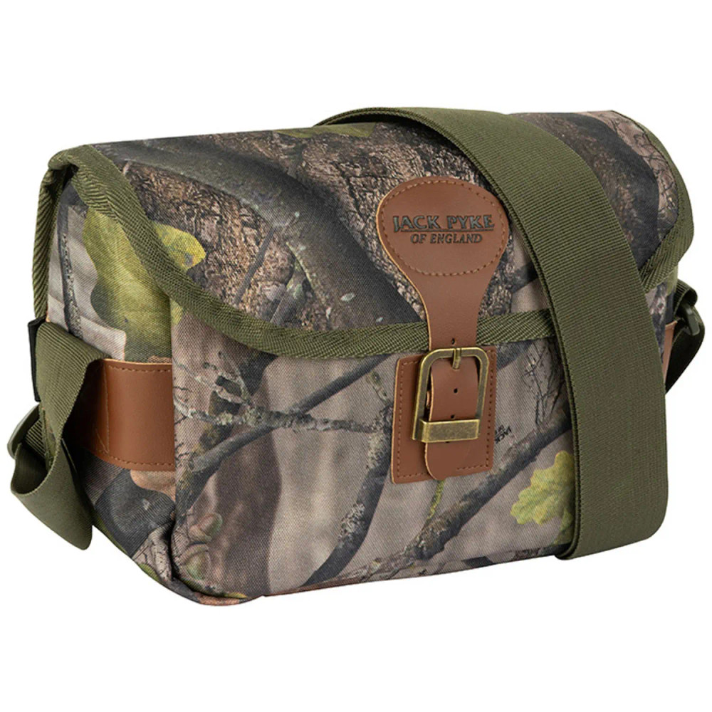 Jack Pyke Cartridge Bag  in English woodland camo made from 600D cordura fabric