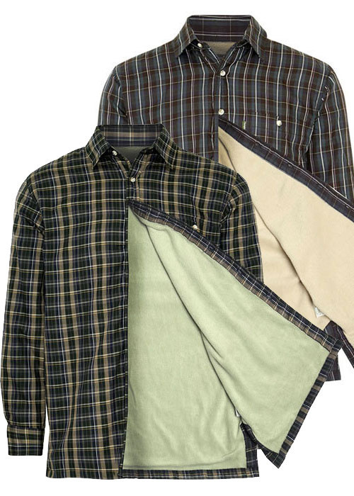 Champion Sherborne fleece-lined shirt with button front and chest pocket for cold weather countryside wear