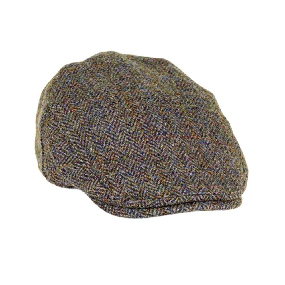Green and Brown Highland Harris Tweed Flat Cap with stiff peak the perfect farmers flat cap Green and Brown Highland Harris Tweed Flat Cap with stiff peak the perfect farmers flat cap