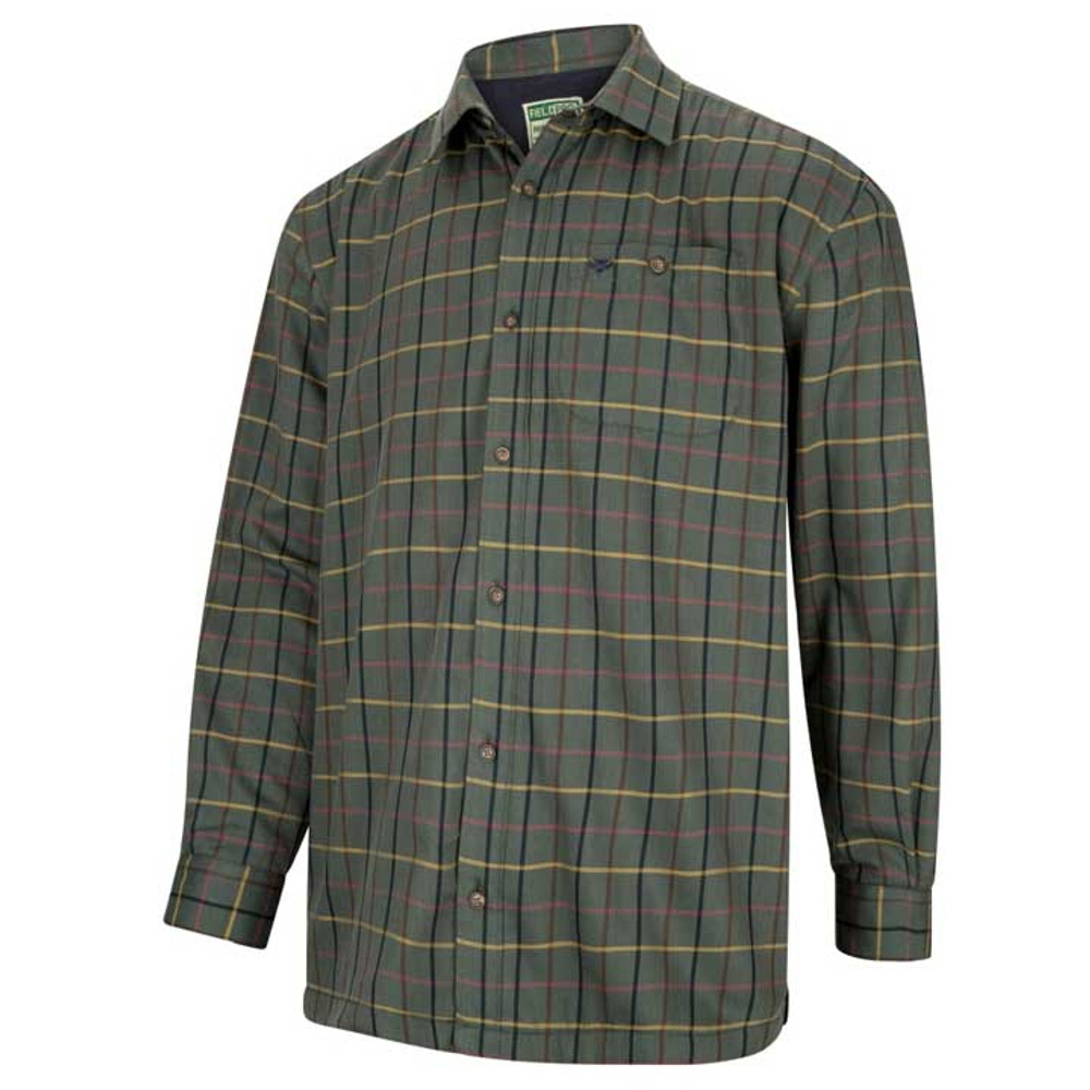Hoggs of Fife Beech fleece-lined shirt in green check, with button front and soft inner fleece lining for working in cold conditions Hoggs of Fife Beech fleece-lined shirt in green check, with button front and soft inner fleece lining for working in cold conditions