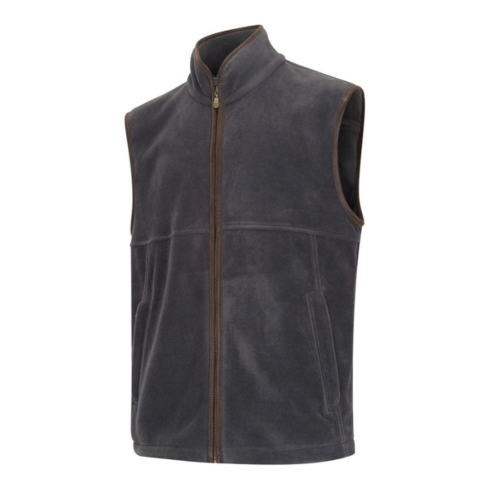 Hoggs of Fife Stenton fleece gilet in charcoal, lightweight technical layer for farmers and gamekeepers Hoggs of Fife Stenton fleece gilet in charcoal, lightweight technical layer for farmers and gamekeepers