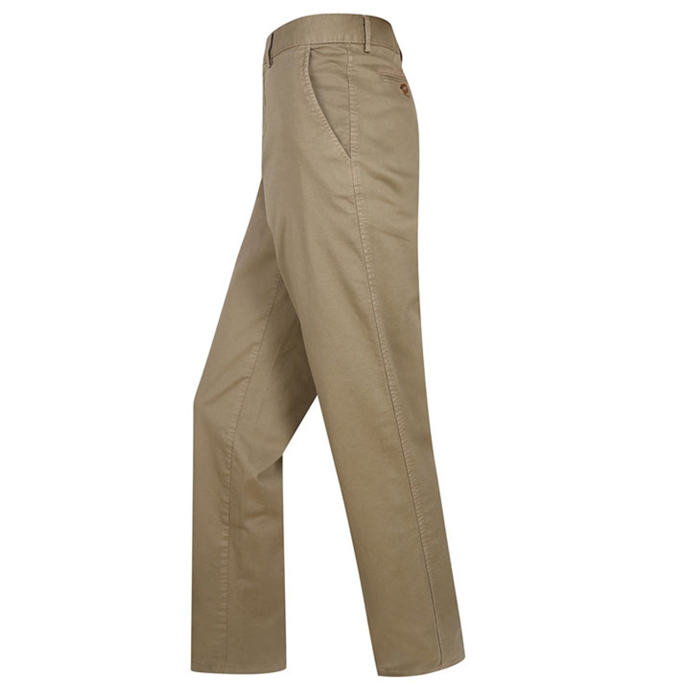 Stone coloured Hoggs of Fife Beauly Chino Trousers for men