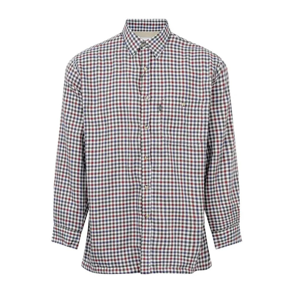Champion Heathfield shirt, showing blue country check, button front and collar—classic style for field or casual wear Champion Heathfield shirt, showing blue country check, button front and collar—classic style for field or casual wear