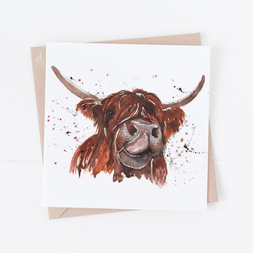 Highland Cow Designed Greetings Card Highland Cow Designed Greetings Card