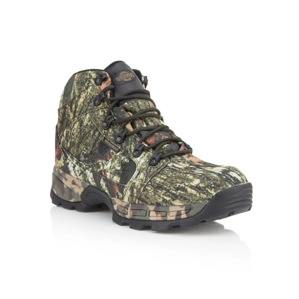 Camo Northwest Territory Waterproof Hiker Boot in Realtree camouflage pattern a durable camo boot for all weather adventures