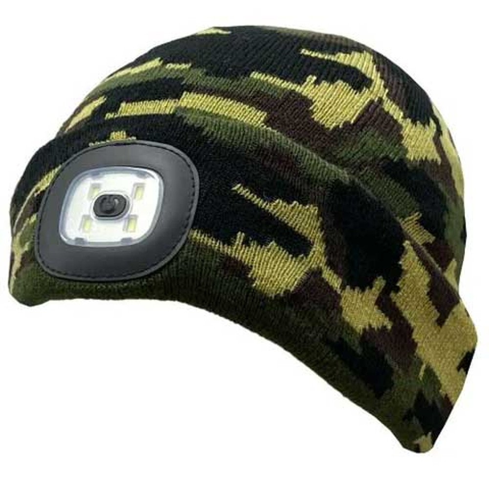 Camo beanie with LED head light Camo beanie with LED head light