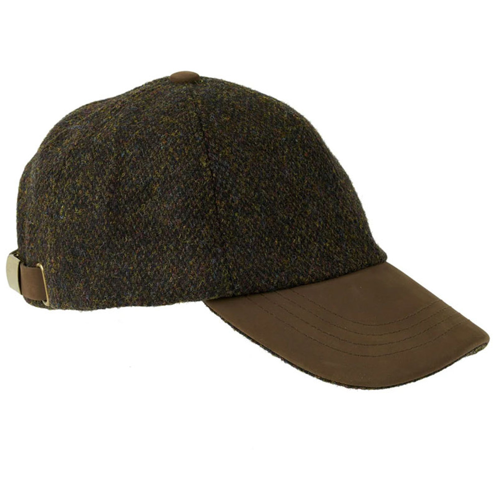 Harris Tweed Baseball Cap in Brown Barleycorn