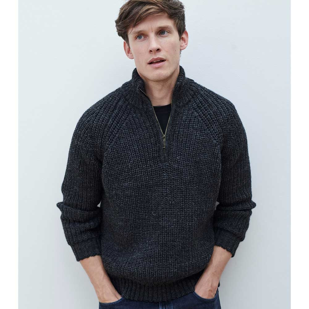Navy Aran Woollen Mills Fishermans Jumper