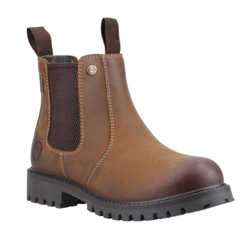 Cotswold Aston Kids Waterproof Dealer Boot in Tan great for keeping their feet dry and comfortable whilst on the farm