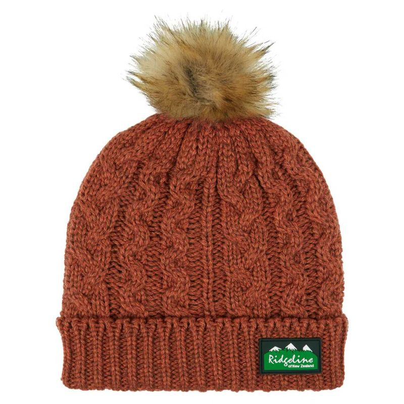 Russet Ridgeline Nordic Fleck Bobble Hat ideal for dog walking