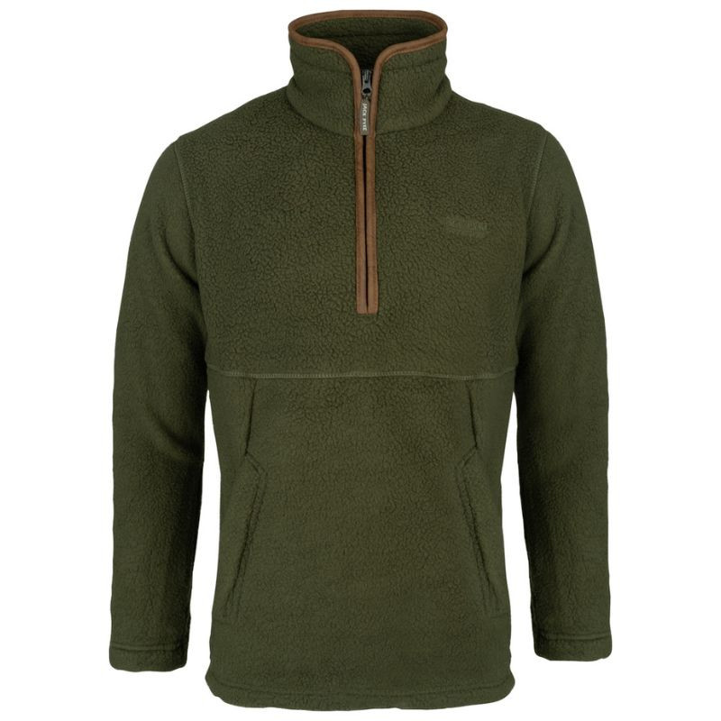 Jack Pyke Half Zip Sherpa Fleece Pullover in Olive