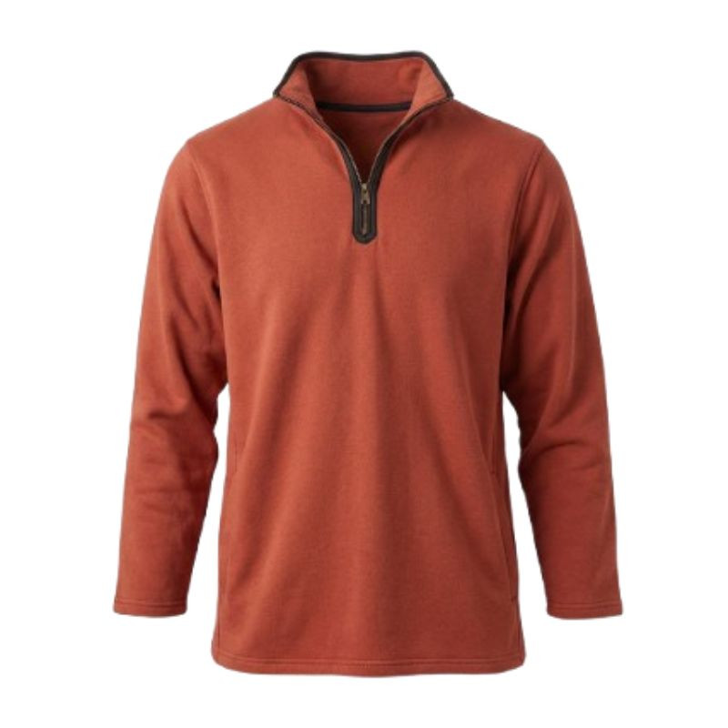 Orange Arctic Storm Mens Quarter Zip Jumper with extra detailing