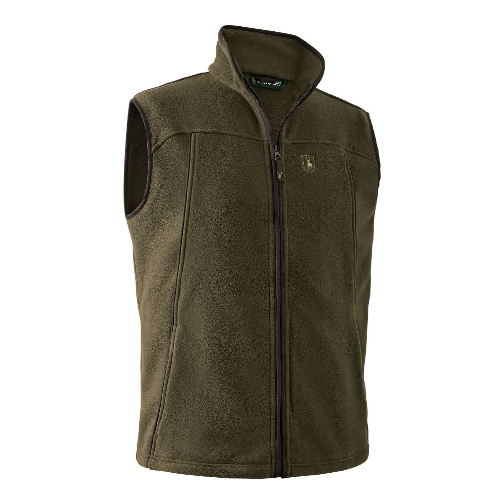 Full length view of men’s Deerhunter Eagle fleece waistcoat for outdoor wear