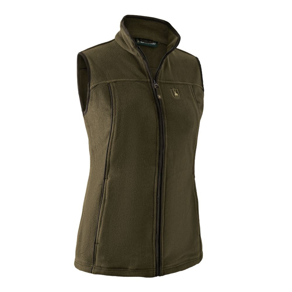 Deerhunter Lady Eagle Fleece Waistcoat front view showing zip closure and tailored fit