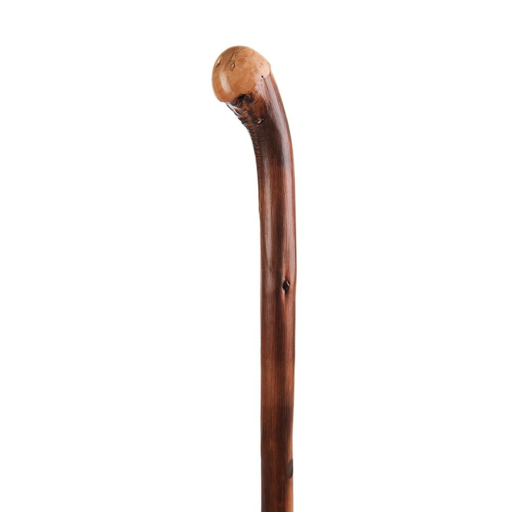Natural chestnut knob stick with traditional rounded handle and rustic wood finish