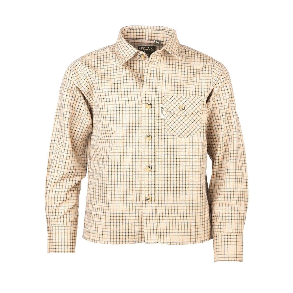 Rydale Boys Country Check Shirt in Poacher Beige, front view