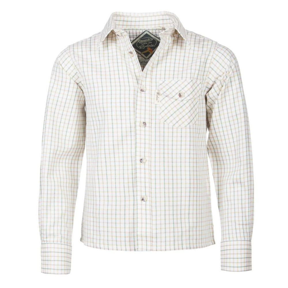 Rydale Junior Country Shirt Green Tattersall front view