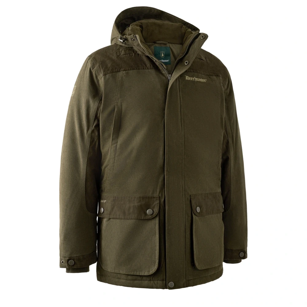 Deerhunter Eagle Winter Jacket in Tarmac Green, close front view