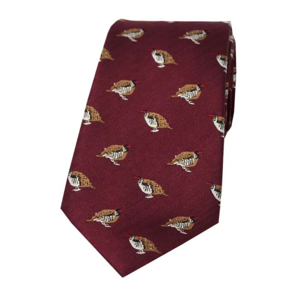 Red Legged Partridge Silk Tie