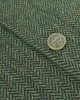Hoggs of Fife Helmsdale tweed waistcoat in Green Herringbone Tweed Fabric