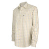 Hoggs of Fife Inverness shirt in brown Tattersall check, laid flat with button front and long sleeves, ideal for rural and workwear use