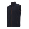 Hoggs of Fife Woodhall fleece gilet in Navy with brown trim a great layer for farmers and dog walkers