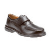 Mens Roamers Fuller Fitting Leather Shoe in Black with velcro closure for easy wear