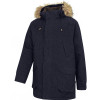 Hoggs of Fife Argyll II jacket marine navy front view casual outdoor coat with faux fur hood
