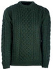 Unisex fishermans jumper in Army Green