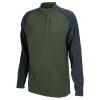 Stoney Creek Microplus Top in Phantom Rosin, front view with contrast sleeves and zipped chest pocket