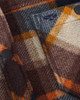 Close up of Brucefield shirt showing quality fleece lining and hardwearing stitching