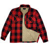 Mens sherpa fleece lined lumberjack shirt in red check warm winter shirt for outdoor work